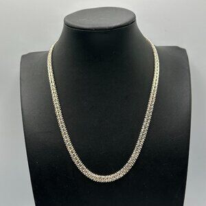 Milor Riccio Chain Necklace Sterling Silver Panther Head Clasp 16.5” 29 Grams